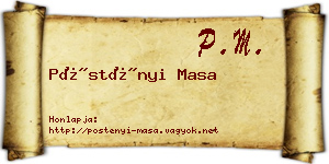 Pöstényi Masa névjegykártya